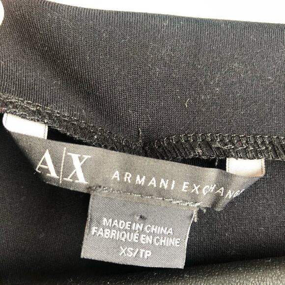 Armani Exchange peplum zip long sleeve top - Picture 2 of 8